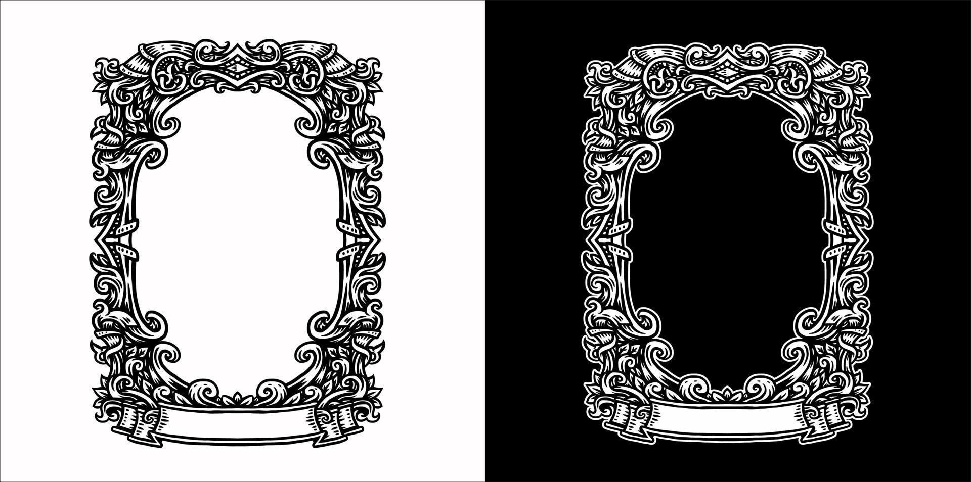 Set of ornate frame Retro ornamental frame vintage ornaments and