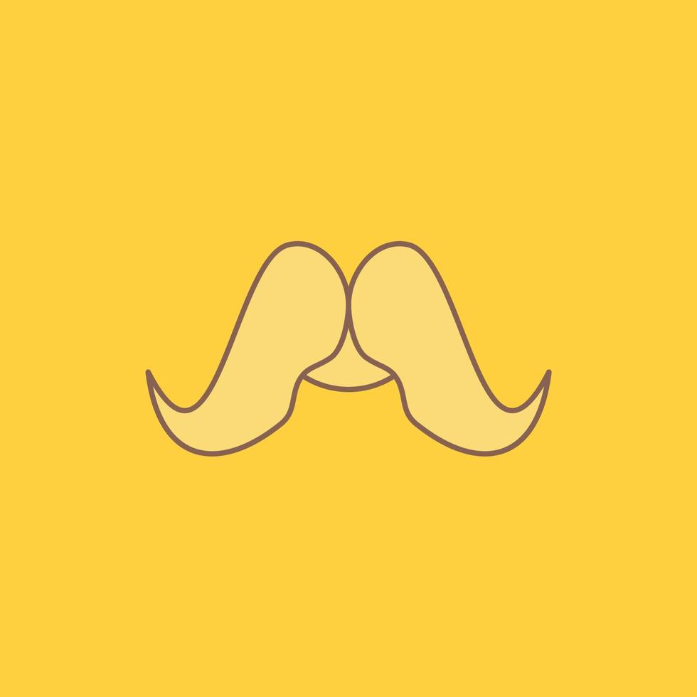 bigote. inconformista. movimiento masculino. icono lleno de línea plana de hombres. hermoso botón de logotipo sobre fondo amarillo para ui y ux. sitio web o aplicación móvil vector