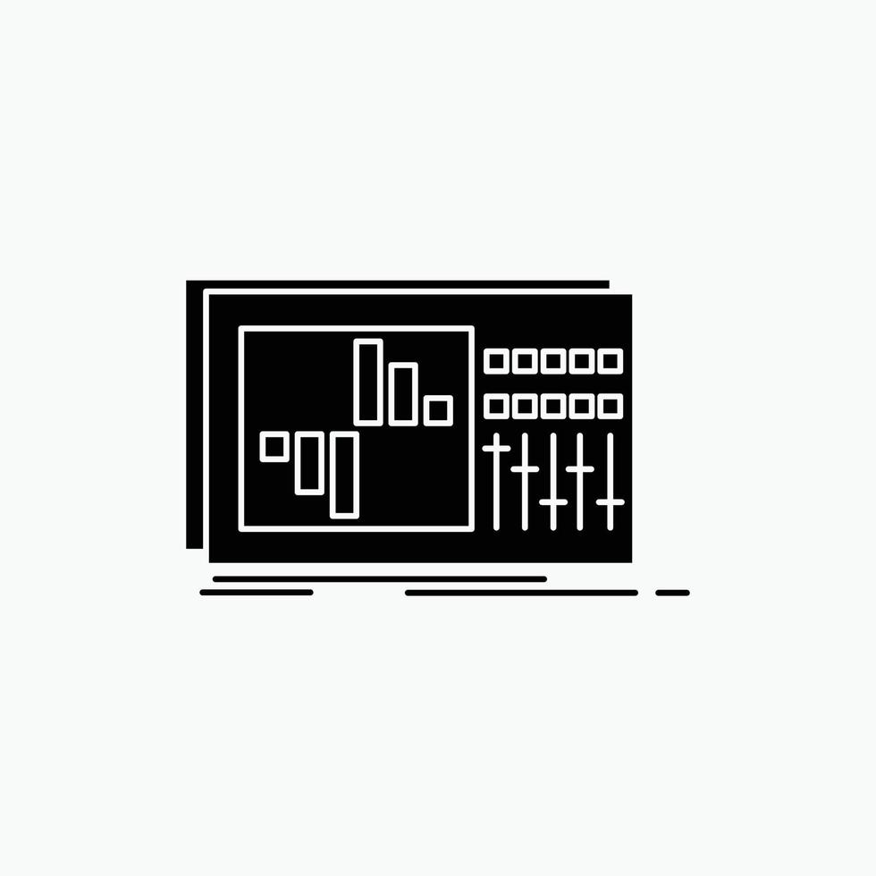 control. equalizer. equalization. sound. studio Glyph Icon. Vector isolated illustration
