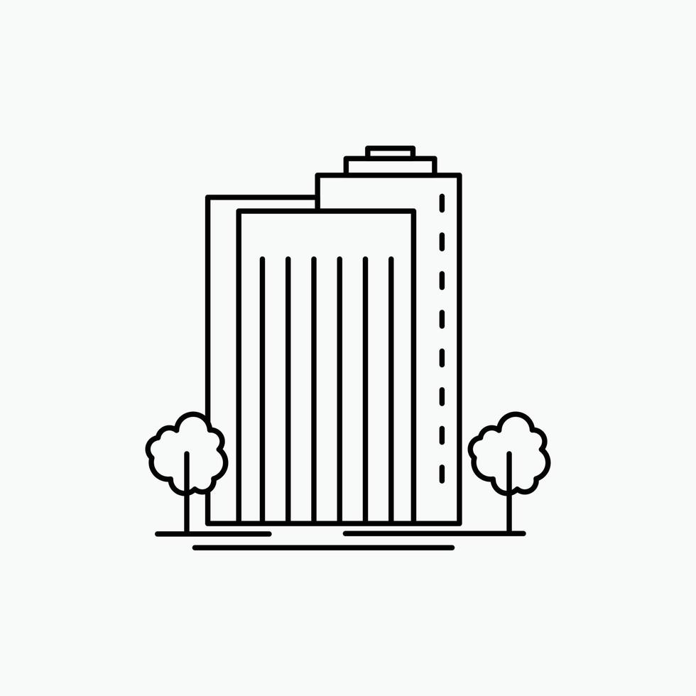 Building. Green. Plant. City. Smart Line Icon. Vector isolated illustration