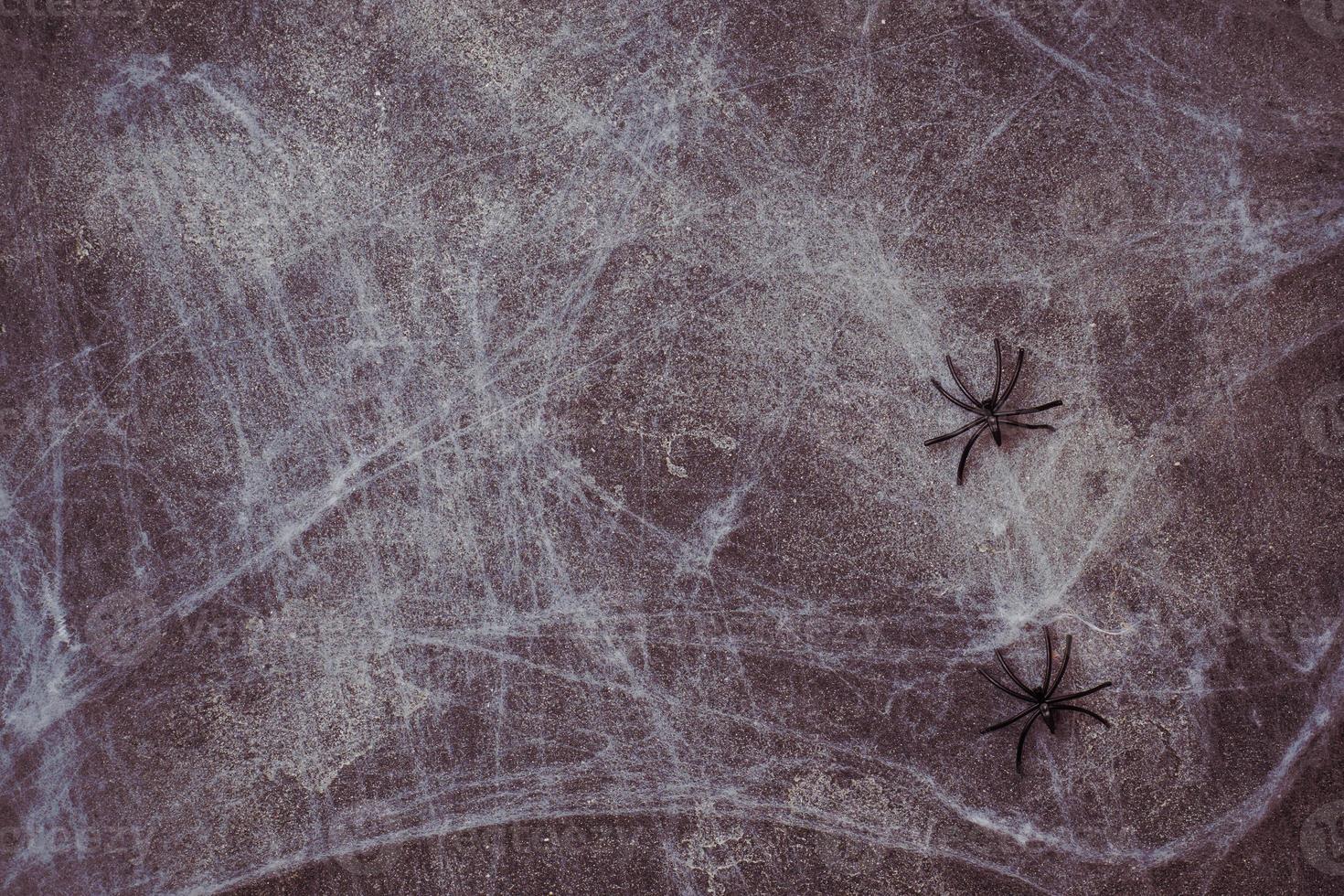 Halloween concept, a dark background old wall with cobwebs, greeting card background photo