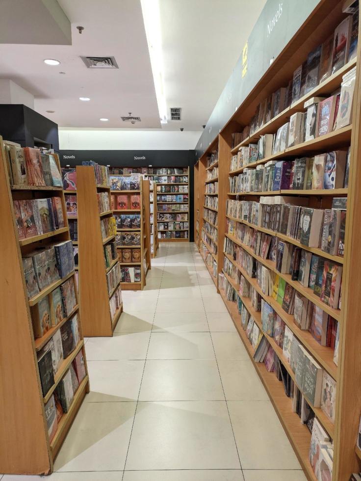 Sleman, Yogyakarta, Indonesia, 2022 -  Book in the bookshelf in the bookstore photo