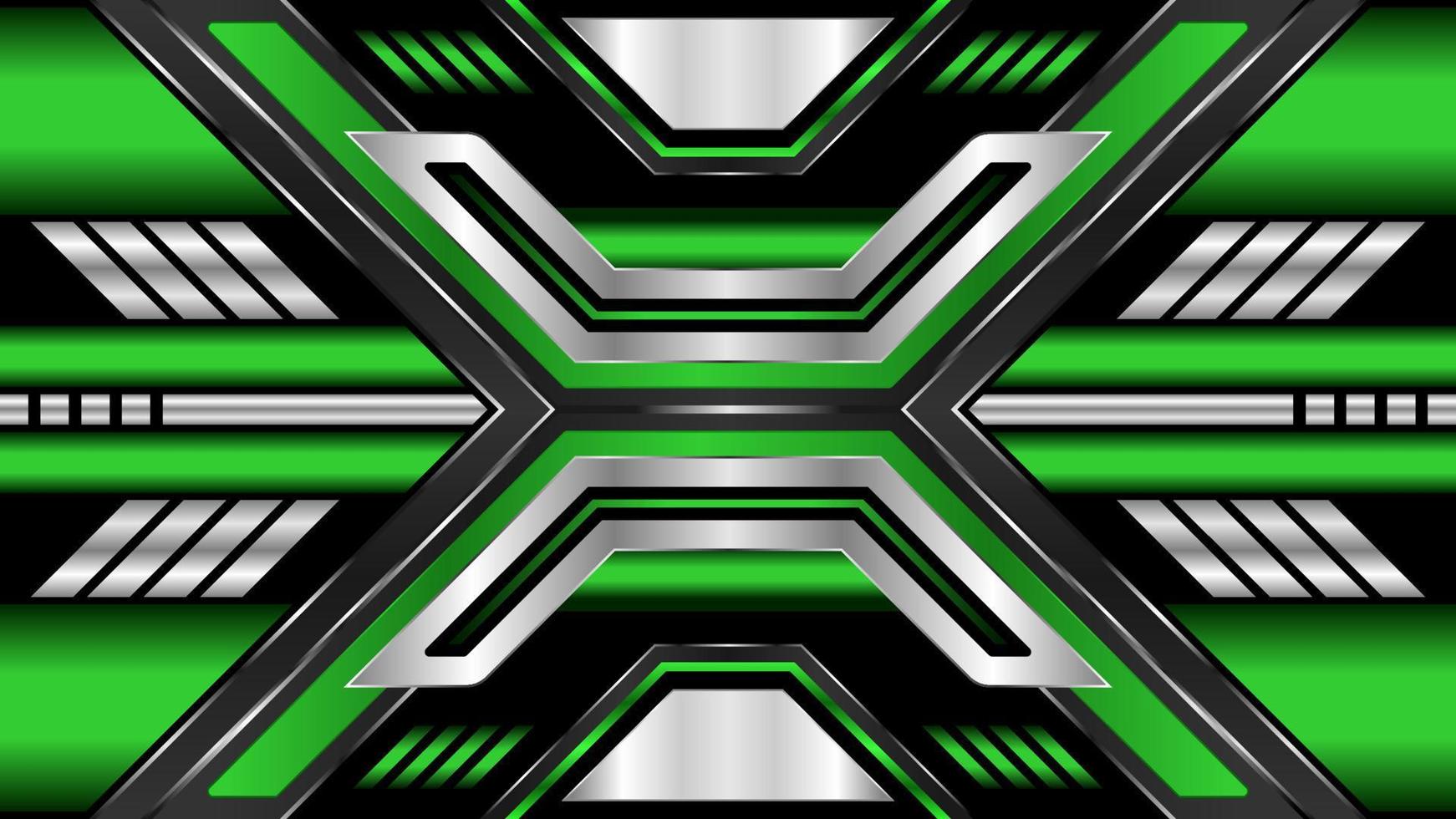 Abstract background futuristic technology metallic green color vector