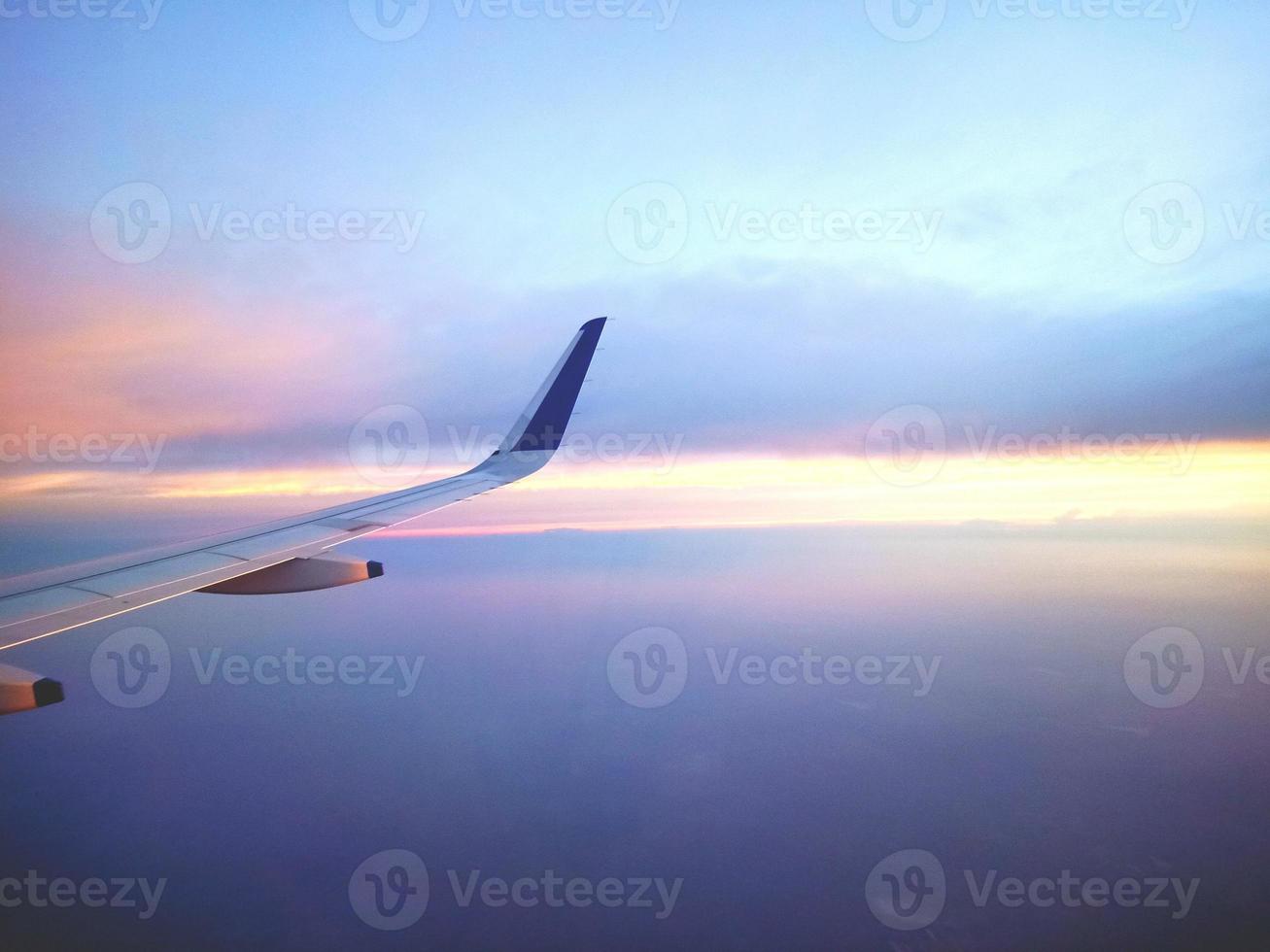 Blue sky from an airplane photo