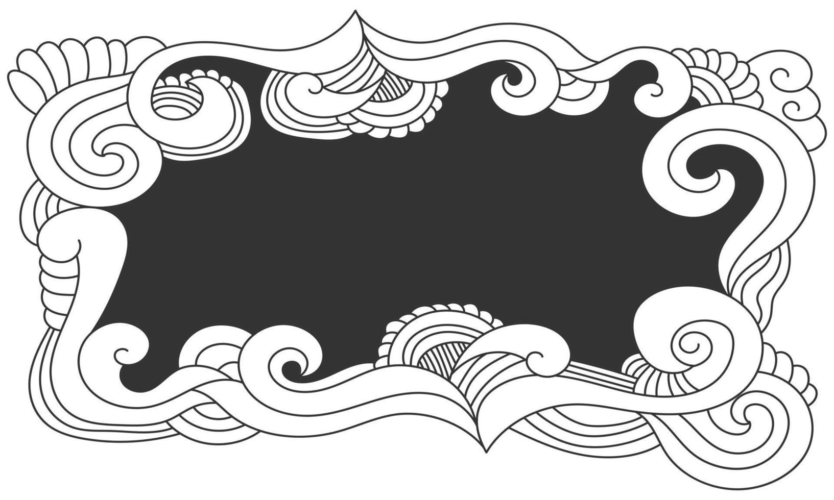 Abstract hand drawn frame, border with line art  background. - Vector. vector