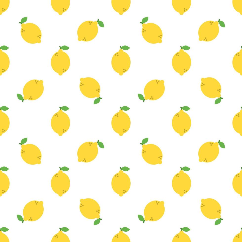 Cartoon lemon seamless pattern background. vector