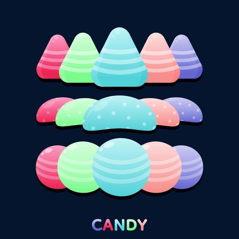 Set of Cute colourful candy, Vector, Illustration. vector