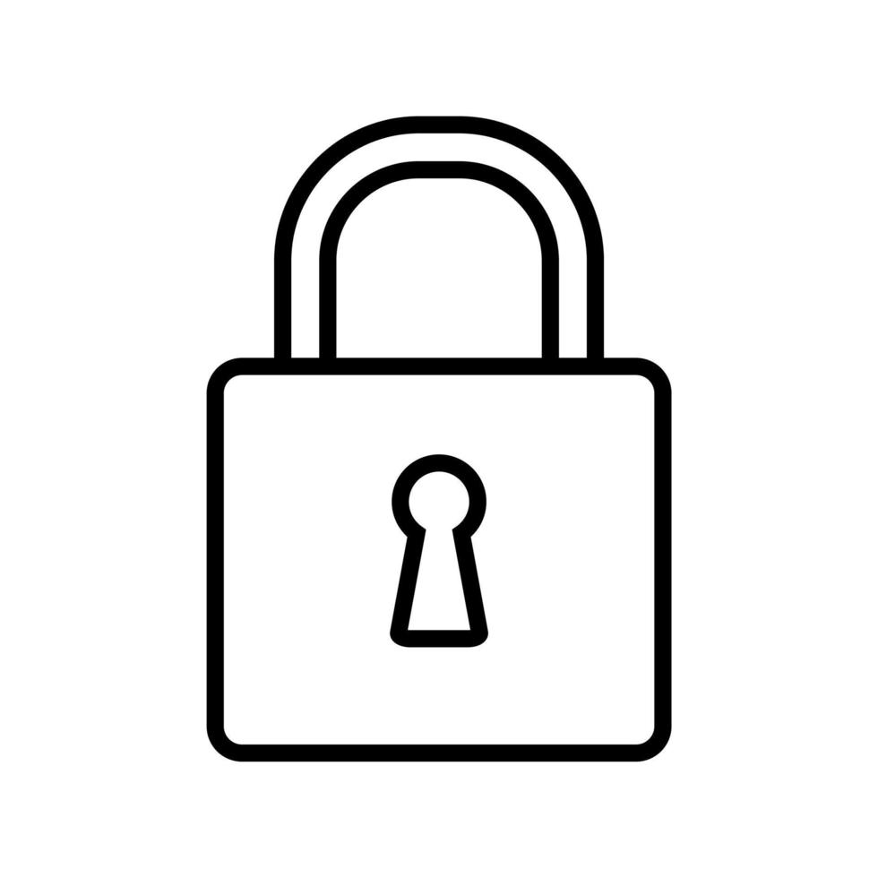 outline padlock icon vector