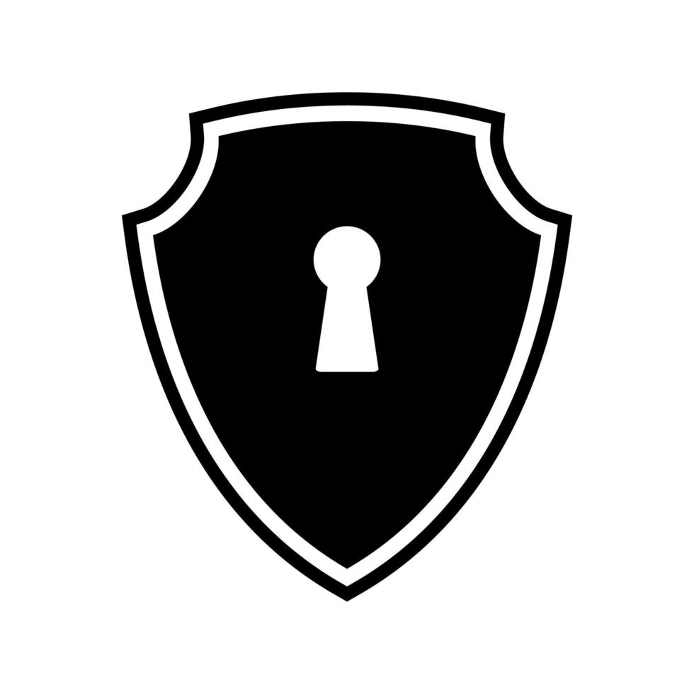 shield lock flat icon vector