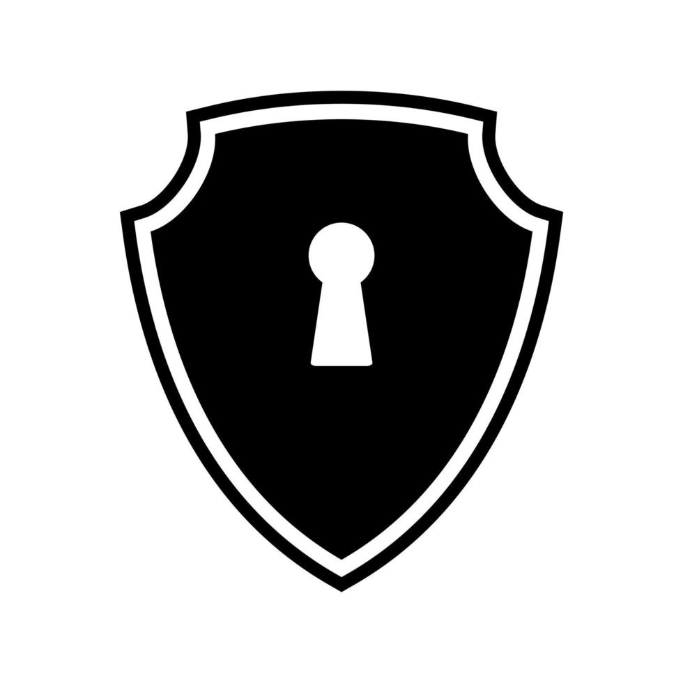 shield lock flat icon vector