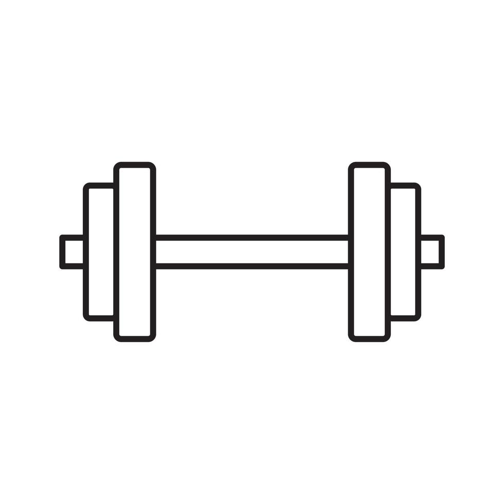 Dumbbell outline icon vector