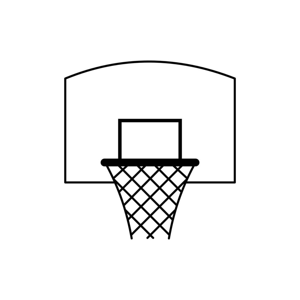 icono de contorno de aro de baloncesto vector