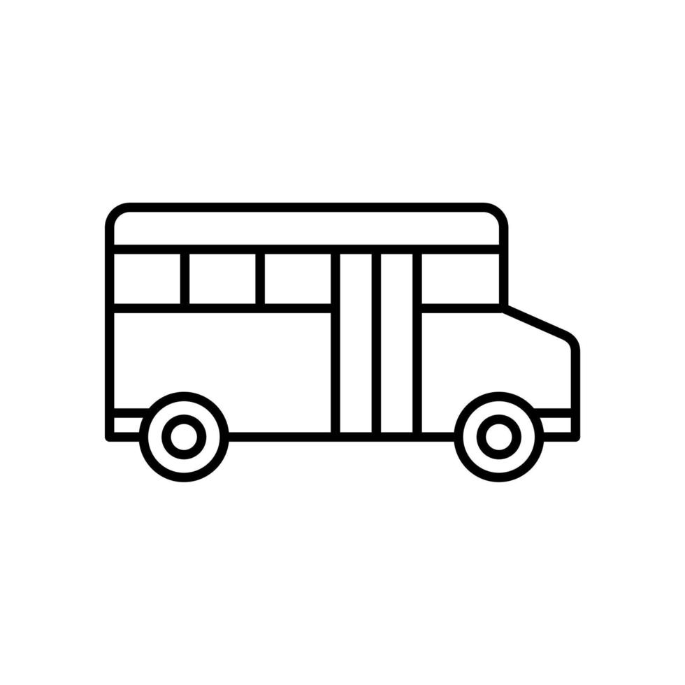 school bus outline icon vector