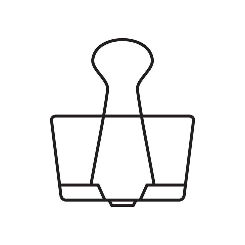 binderclip outline icon vector