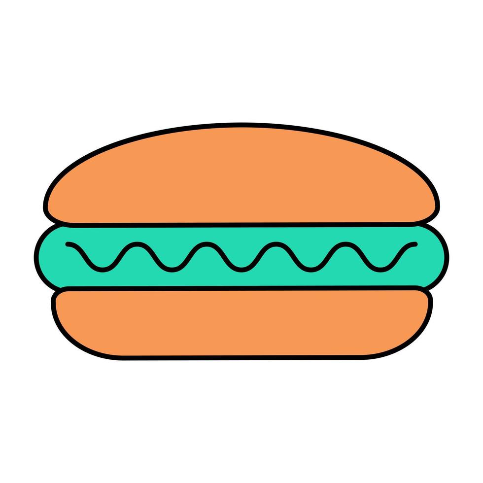 icono de diseño moderno de hamburguesa de perrito caliente vector