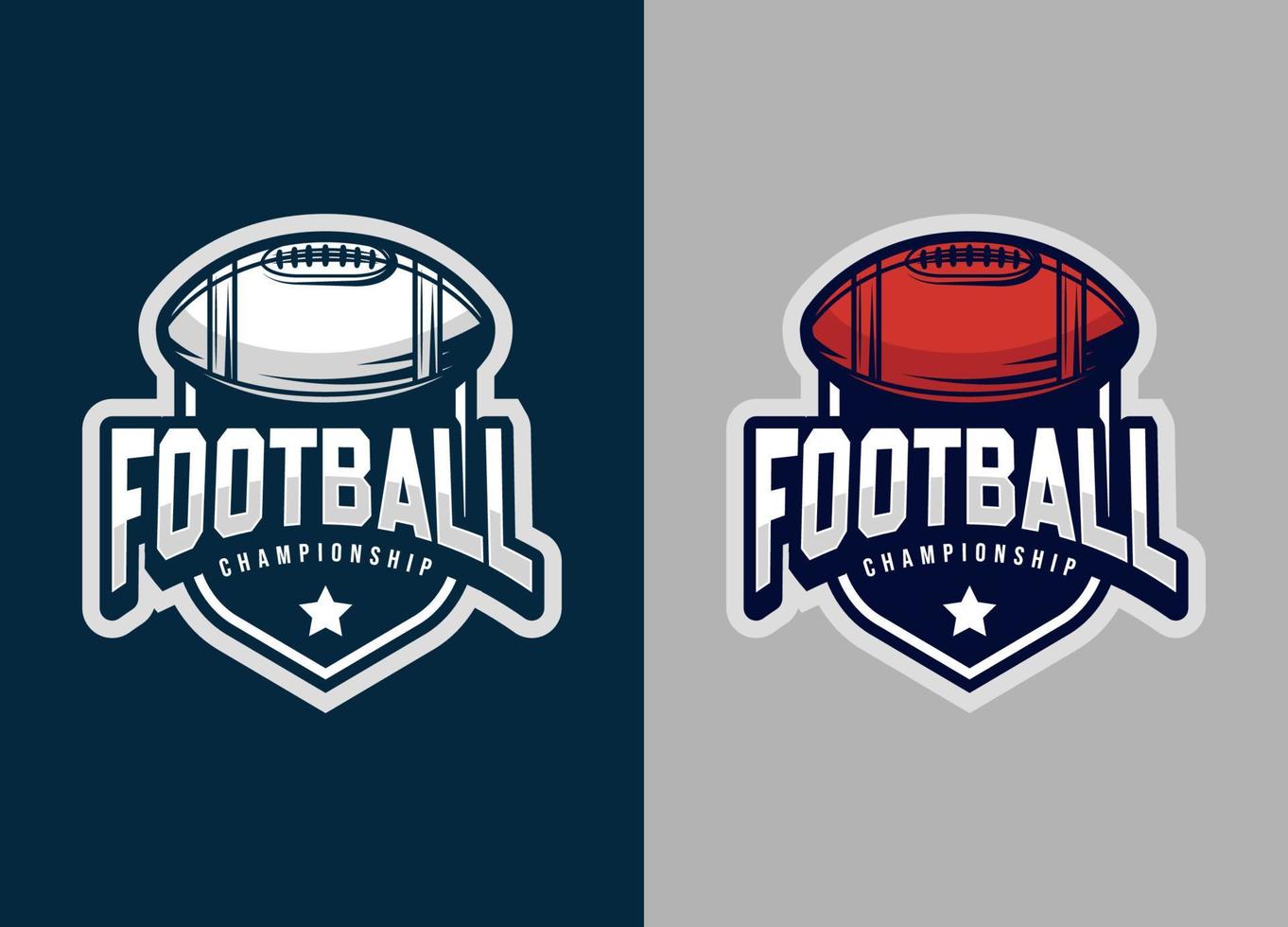 logotipo de rugby y fútbol. logotipo moderno deportivo e ilustración de símbolos. diseño de deporte de equipo minimalista. pasos vectoriales 10. vector