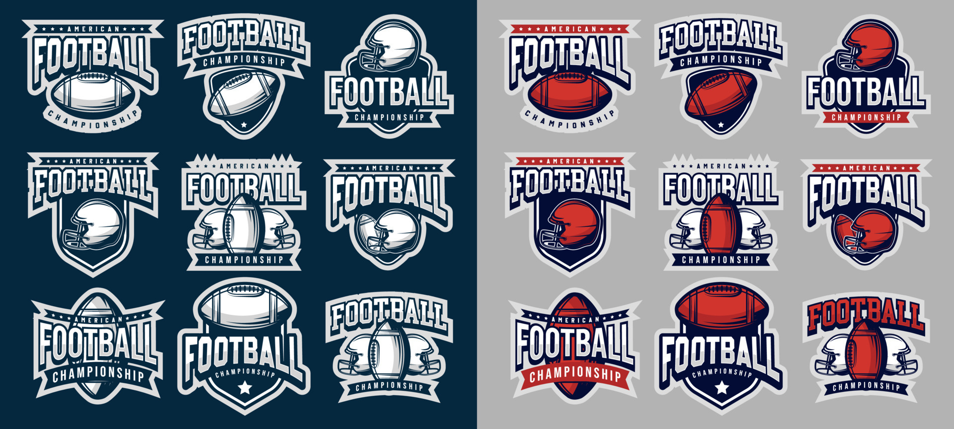 American football championship logo sport design Vector Image