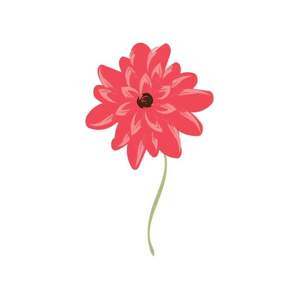 arte floral dibujo de flores con arte lineal. dibujo de gráficos vectoriales con motivos florales para el diseño. vector