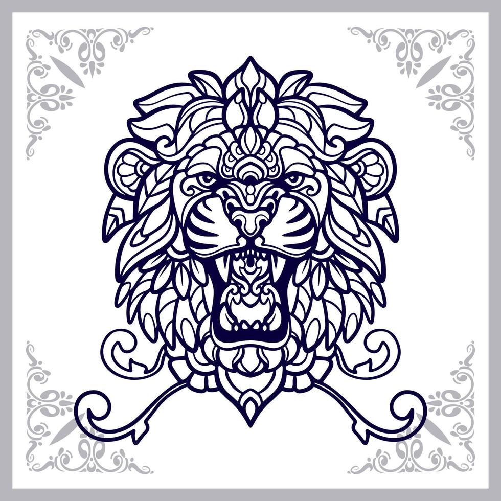 Lion head mandala arts isolated on white background vector