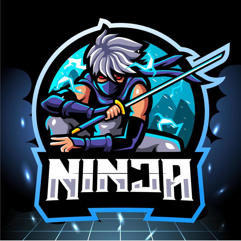 Ninja Mascot. esport logo design vector