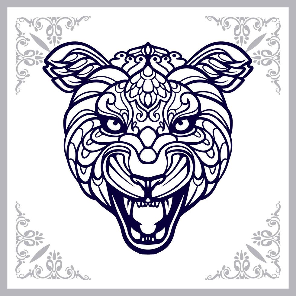 Lion head mandala arts isolated on white background vector