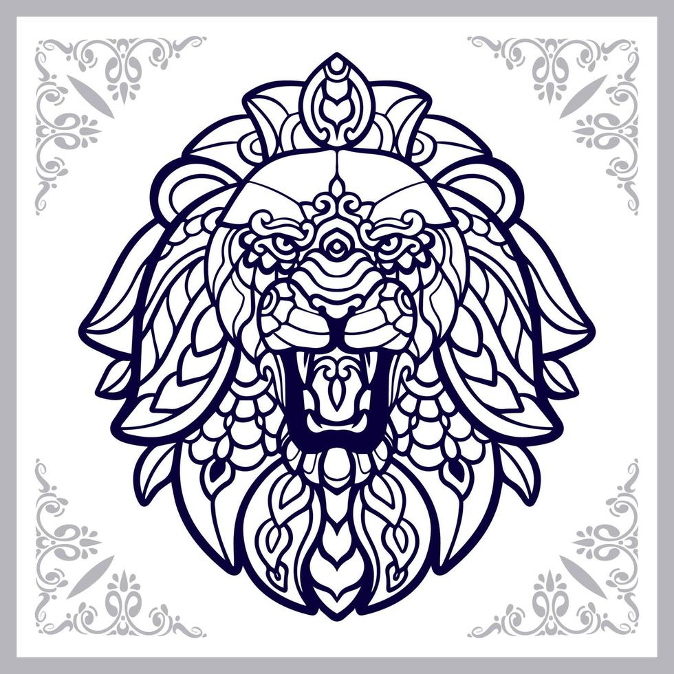 Lion head mandala arts isolated on white background vector