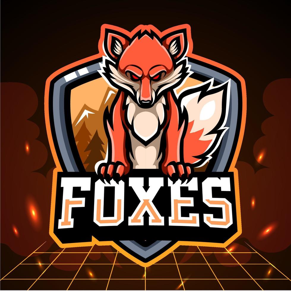 Fox Mascot. esport logo design vector