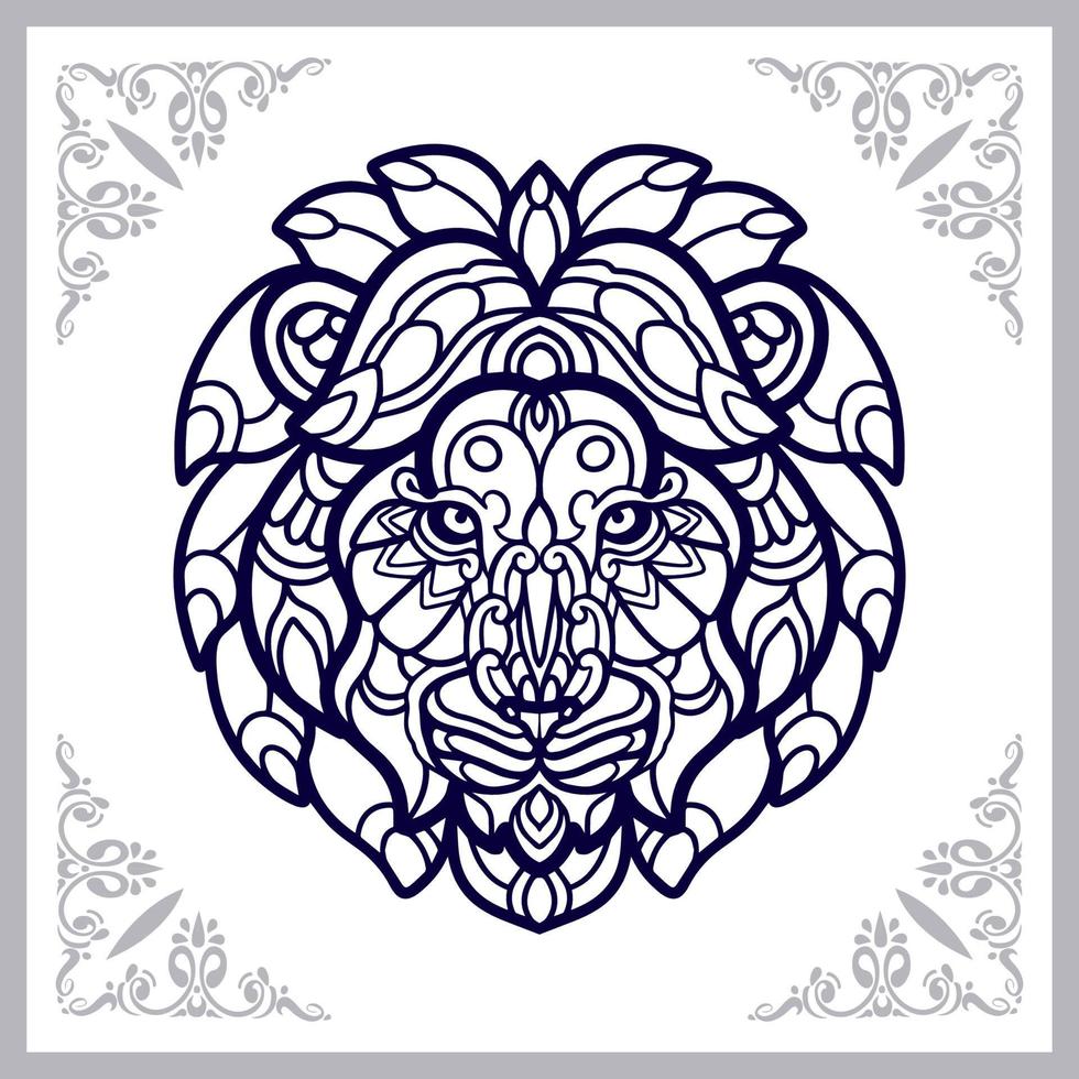 Lion head mandala arts isolated on white background vector
