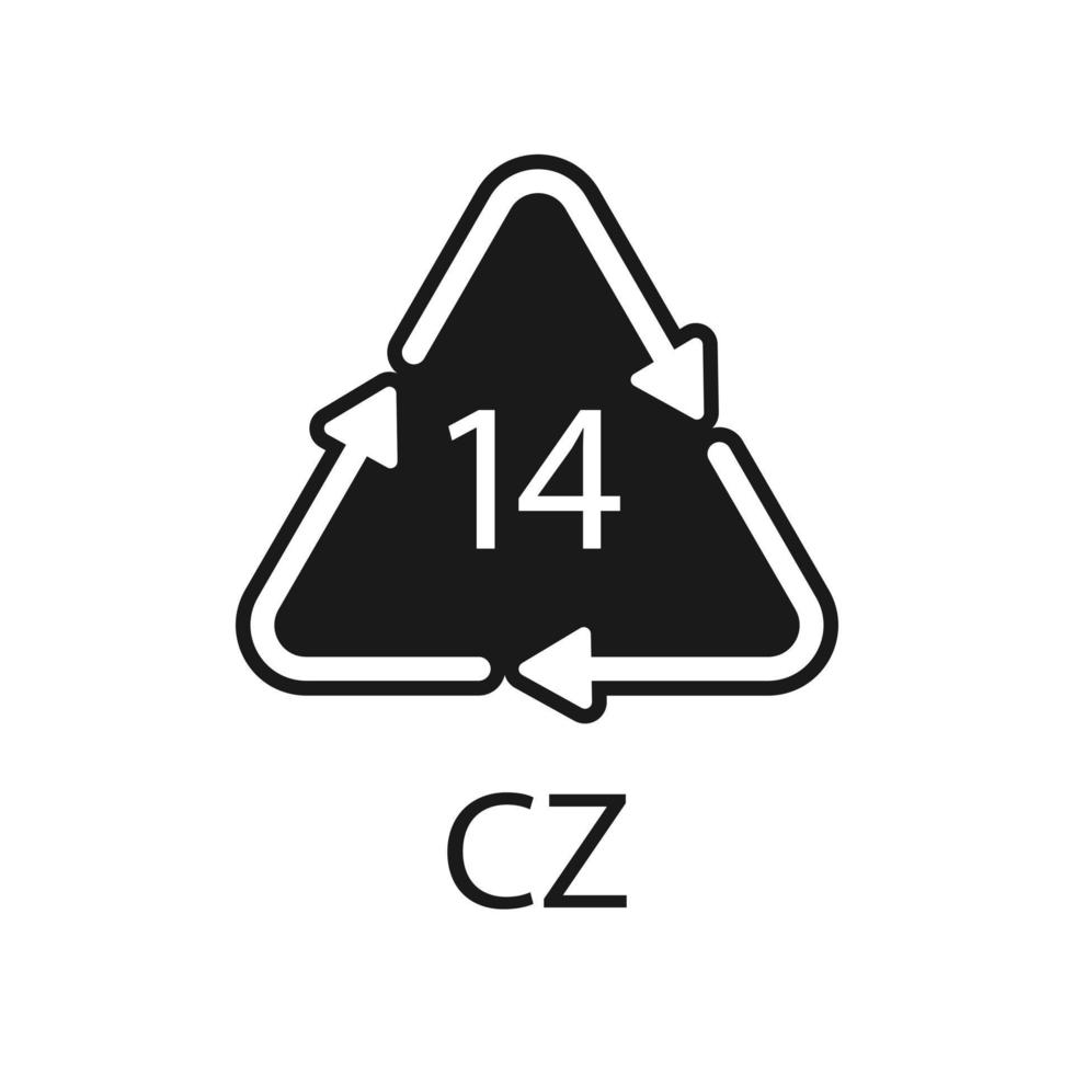 Battery recycling symbol 14 CZ . Vector illustration