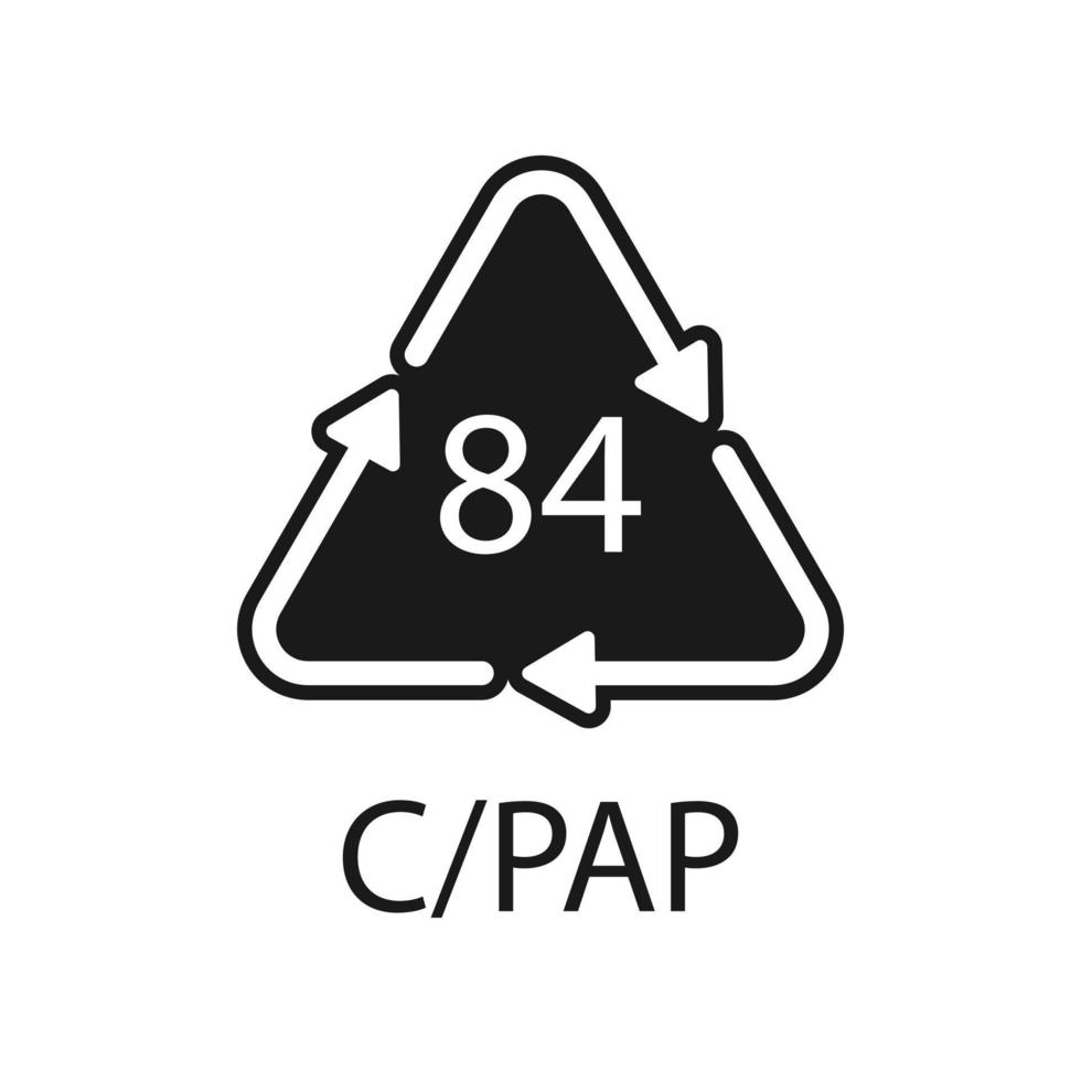 Composites recycling symbol 84 C PAP. Vector illustration