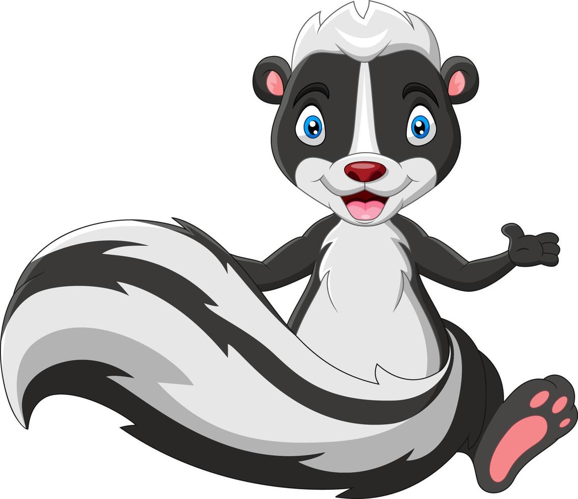 Cartoon funny skunk a smile vector