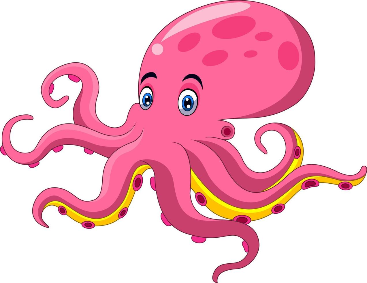 Cute octopus cartoon on white background 12805450 Vector Art at Vecteezy