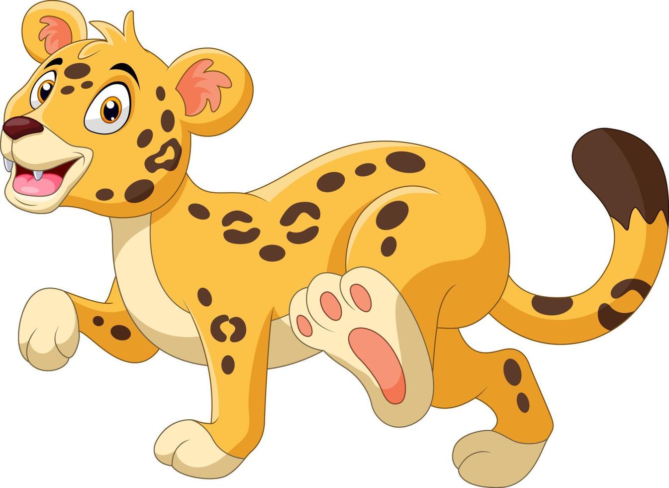 A cute cartoon cheetah walking vector