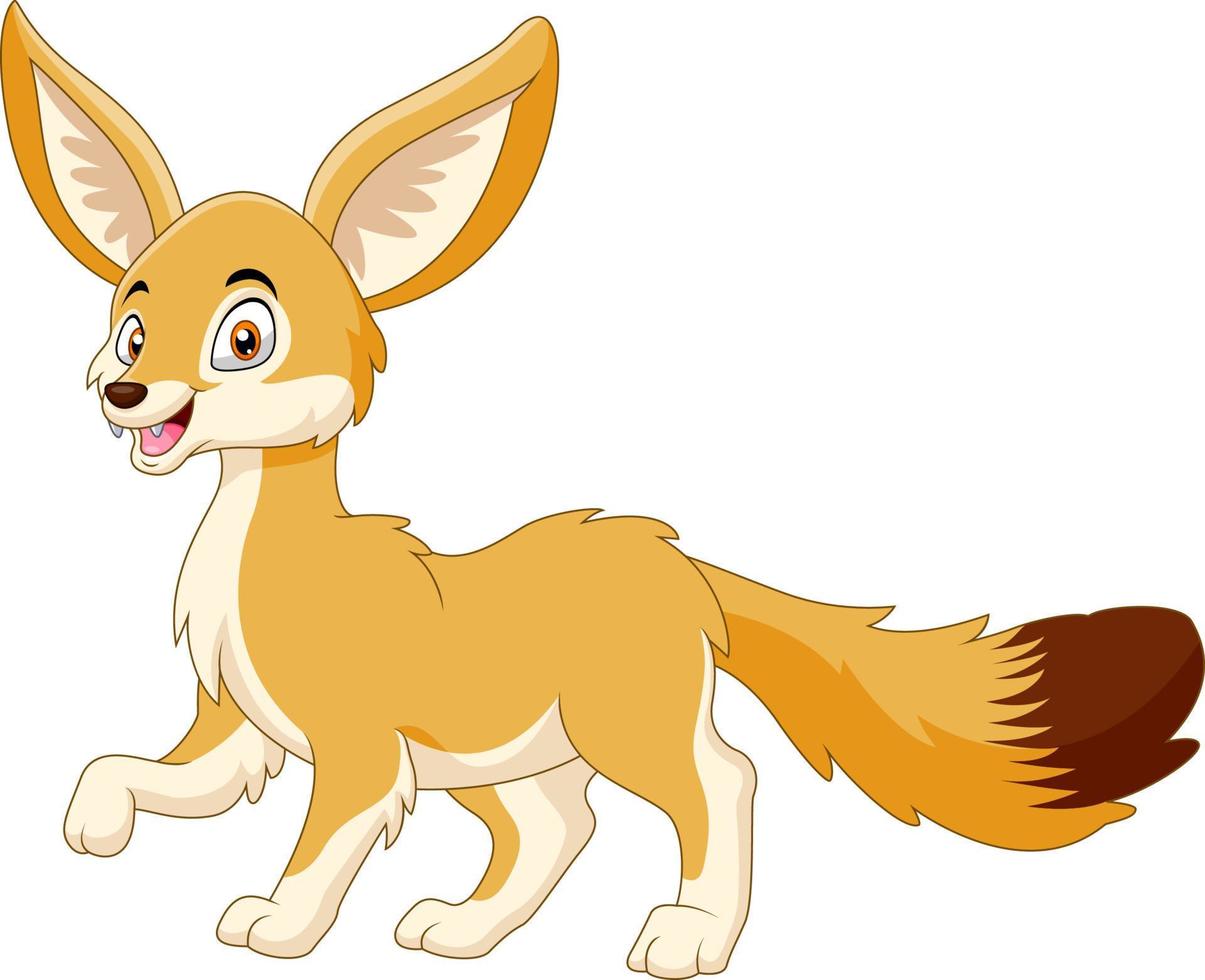 un lindo zorro fennec se para vector