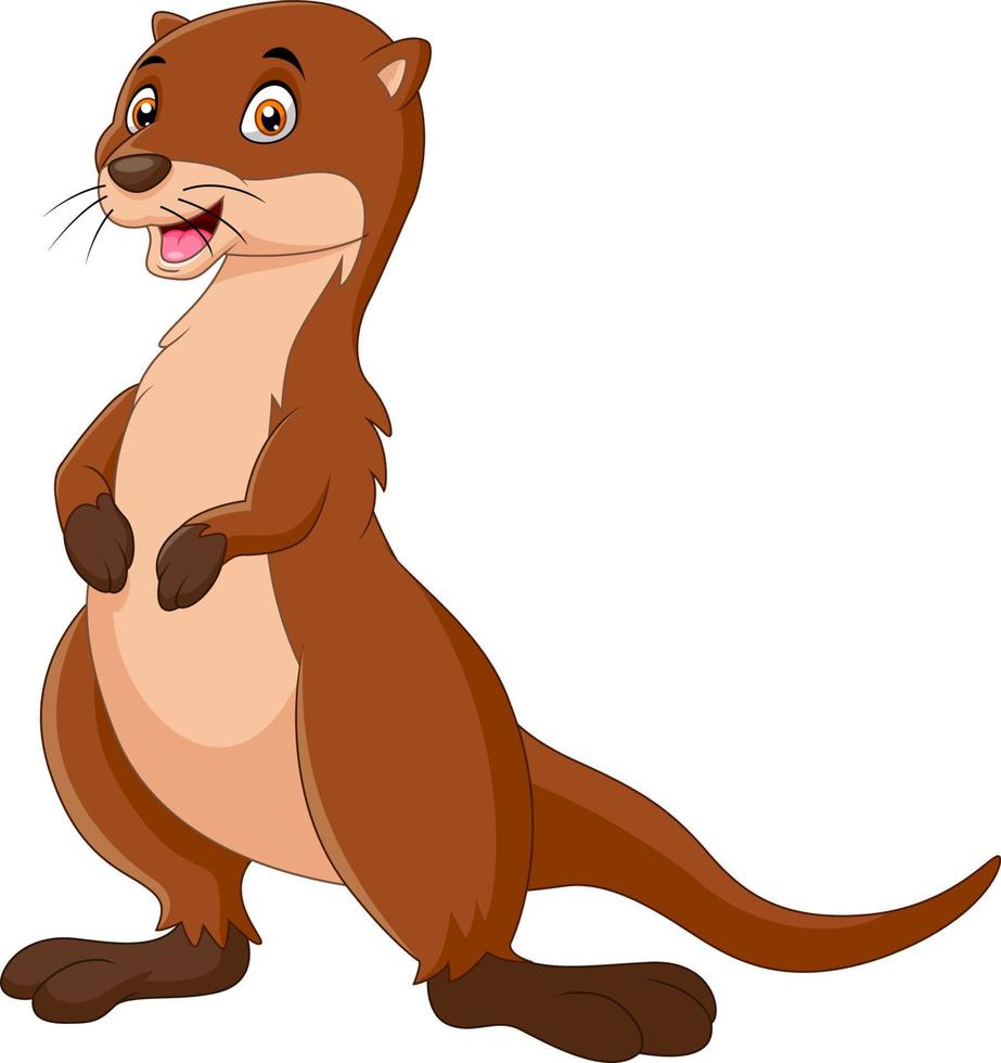 A Cute cartoon otter posing vector