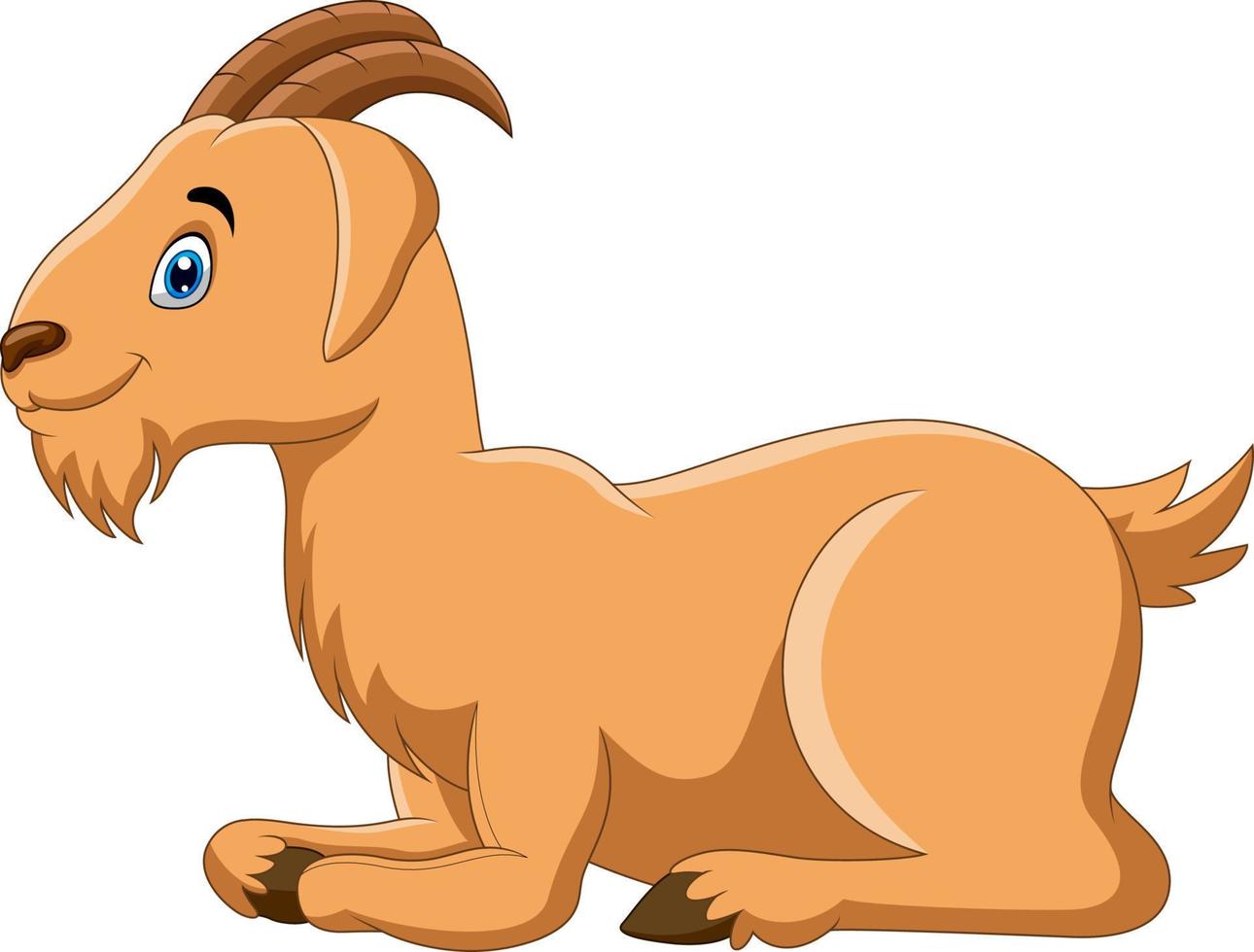 A cute cartoon goat sitting vector