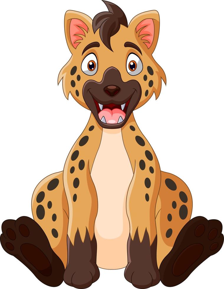 Cartoon funny hyena a sitting vector