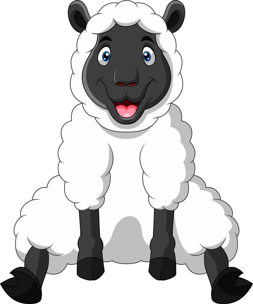 Cartoon funny sheep a smile vector