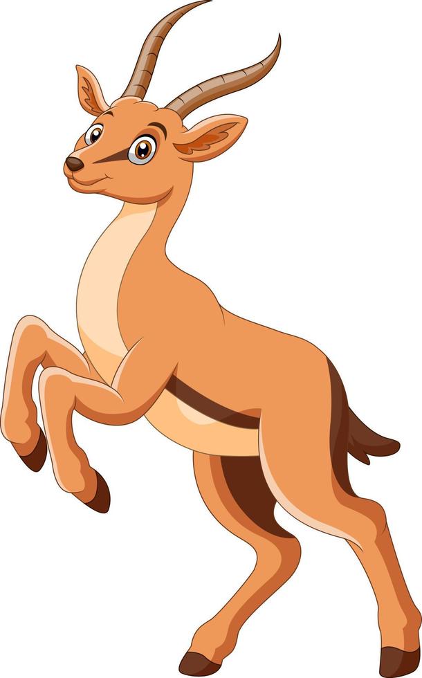 A cute cartoon gazelle stands vector
