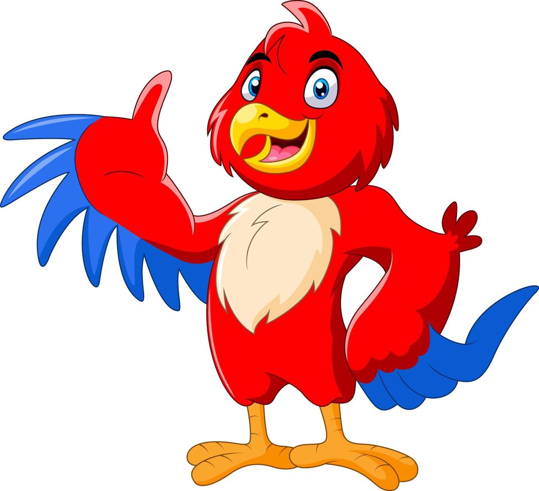 A Cute cartoon macaw waving vector