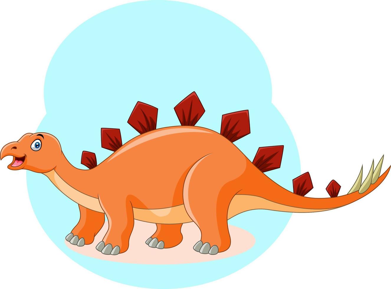 Cute cartoon stegosaurus is smiling vector