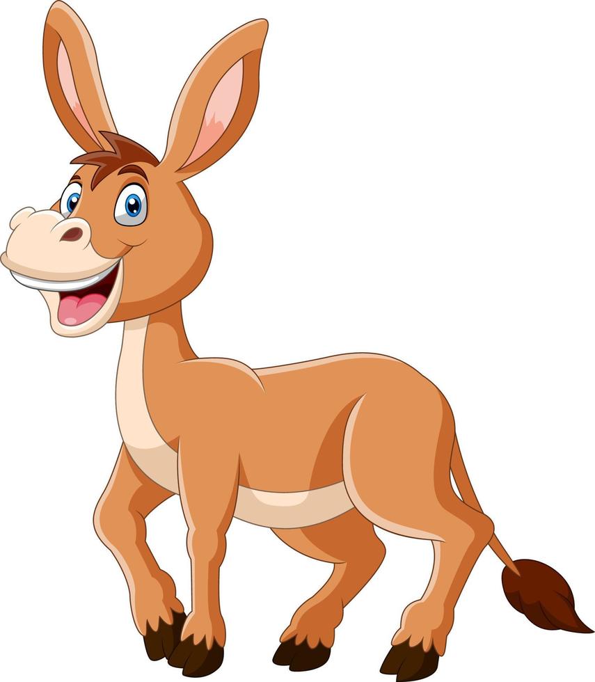 Cute donkey cartoon a smile vector