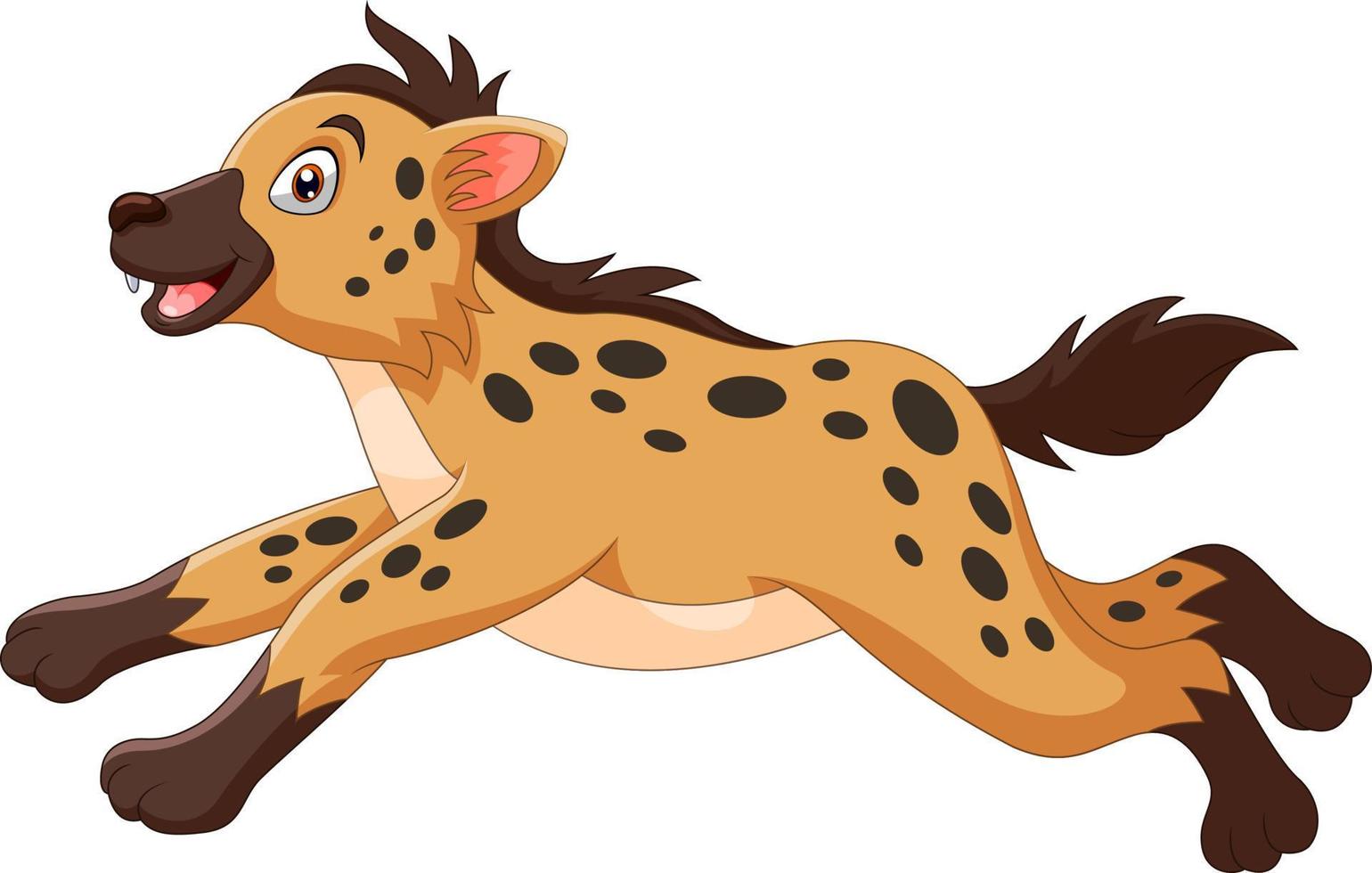 Cartoon funny hyena a running vector