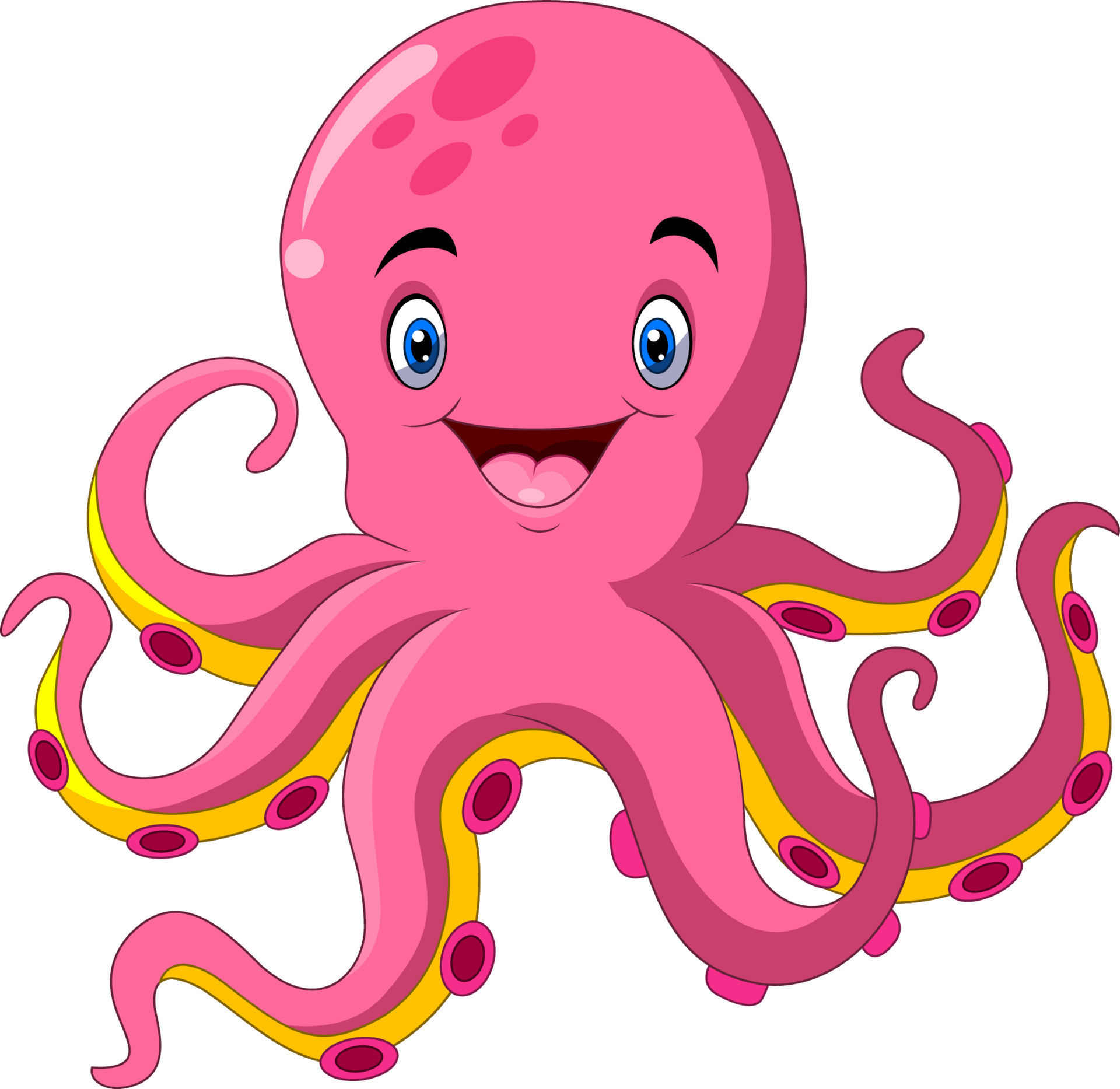 Cute octopus cartoon on white background 12805547 Vector Art at Vecteezy