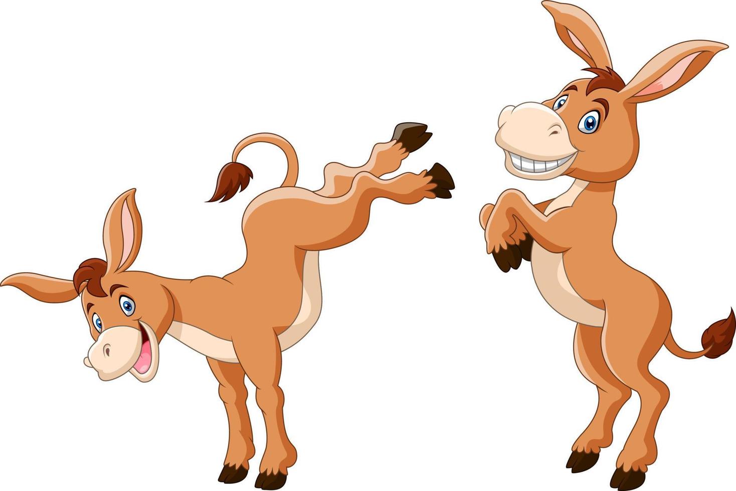 linda caricatura de burro una sonrisa vector