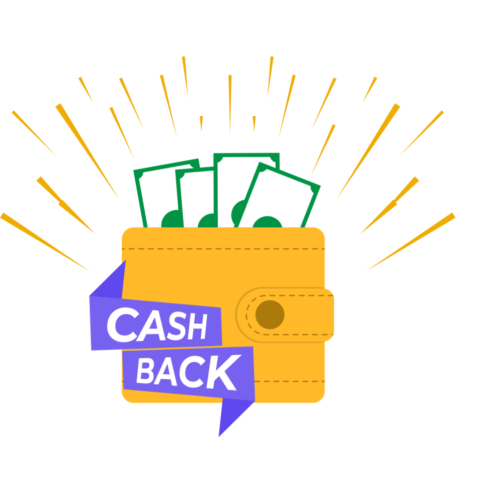 Money back and refund icon concept. Wallet, dollar bill and pile of coins, online payments on tranparent background. png