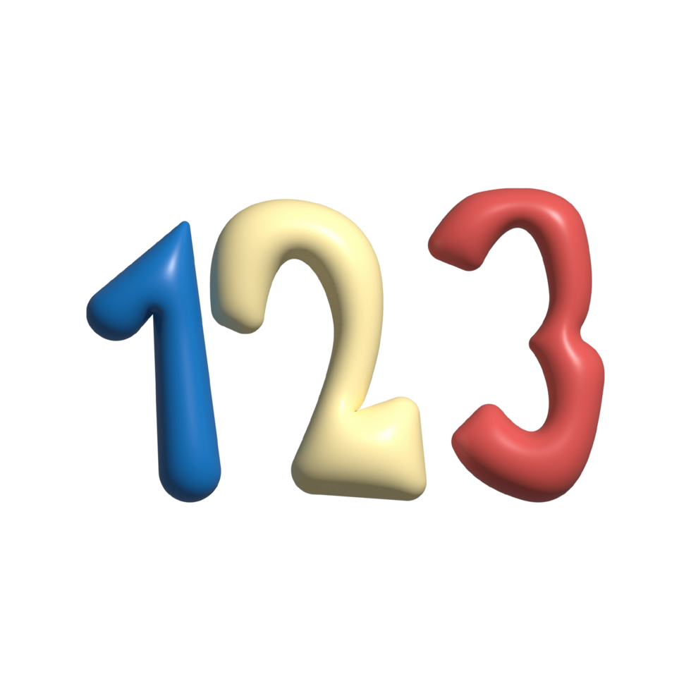 3d numbers of 123. png