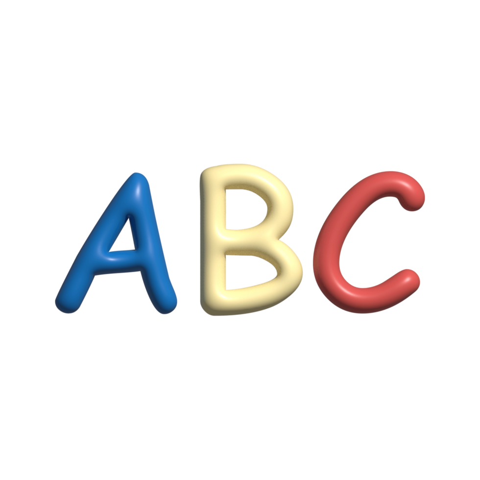 ABC 3d object illustration rendering icon isolated png