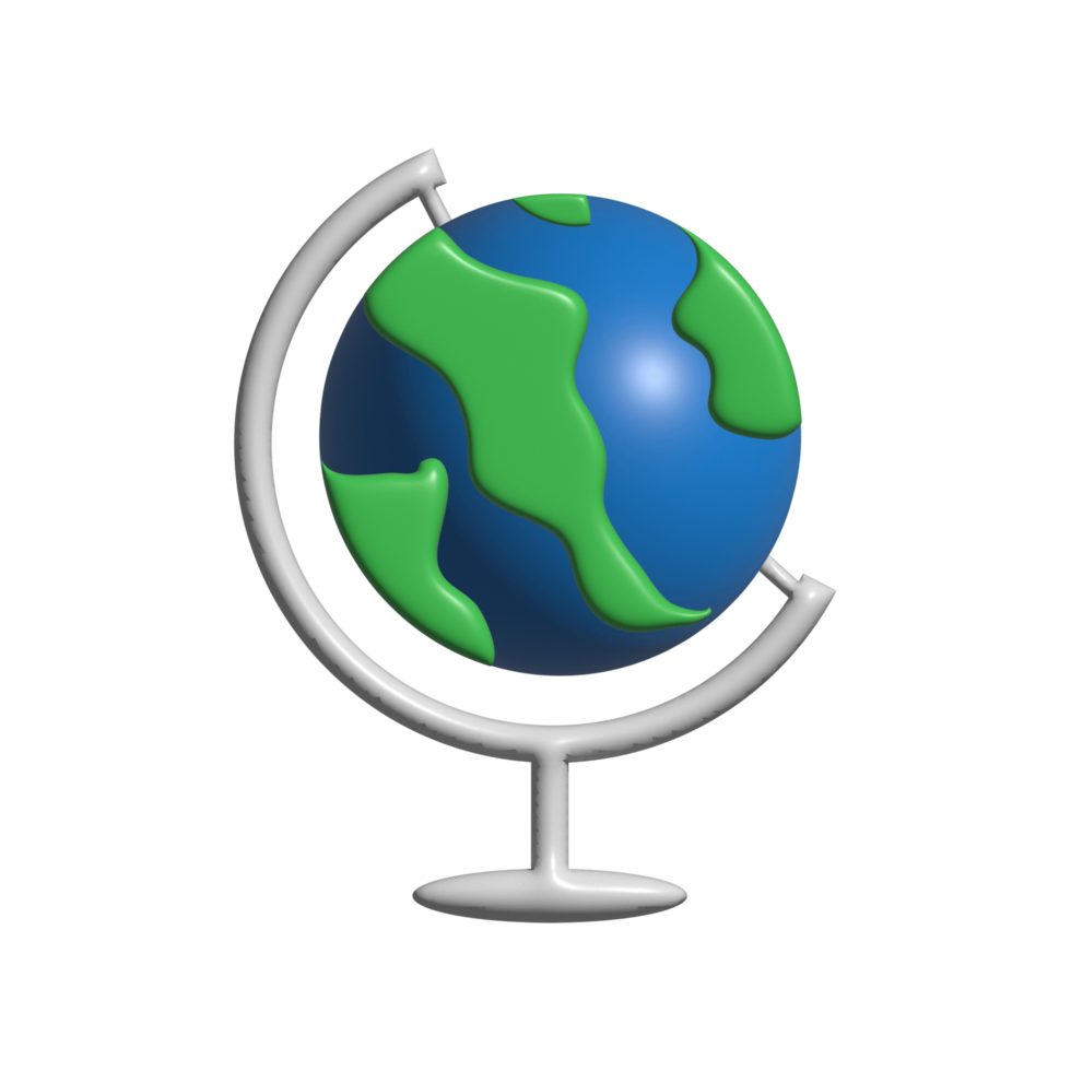 globe 3d object illustration rendering icon isolated png