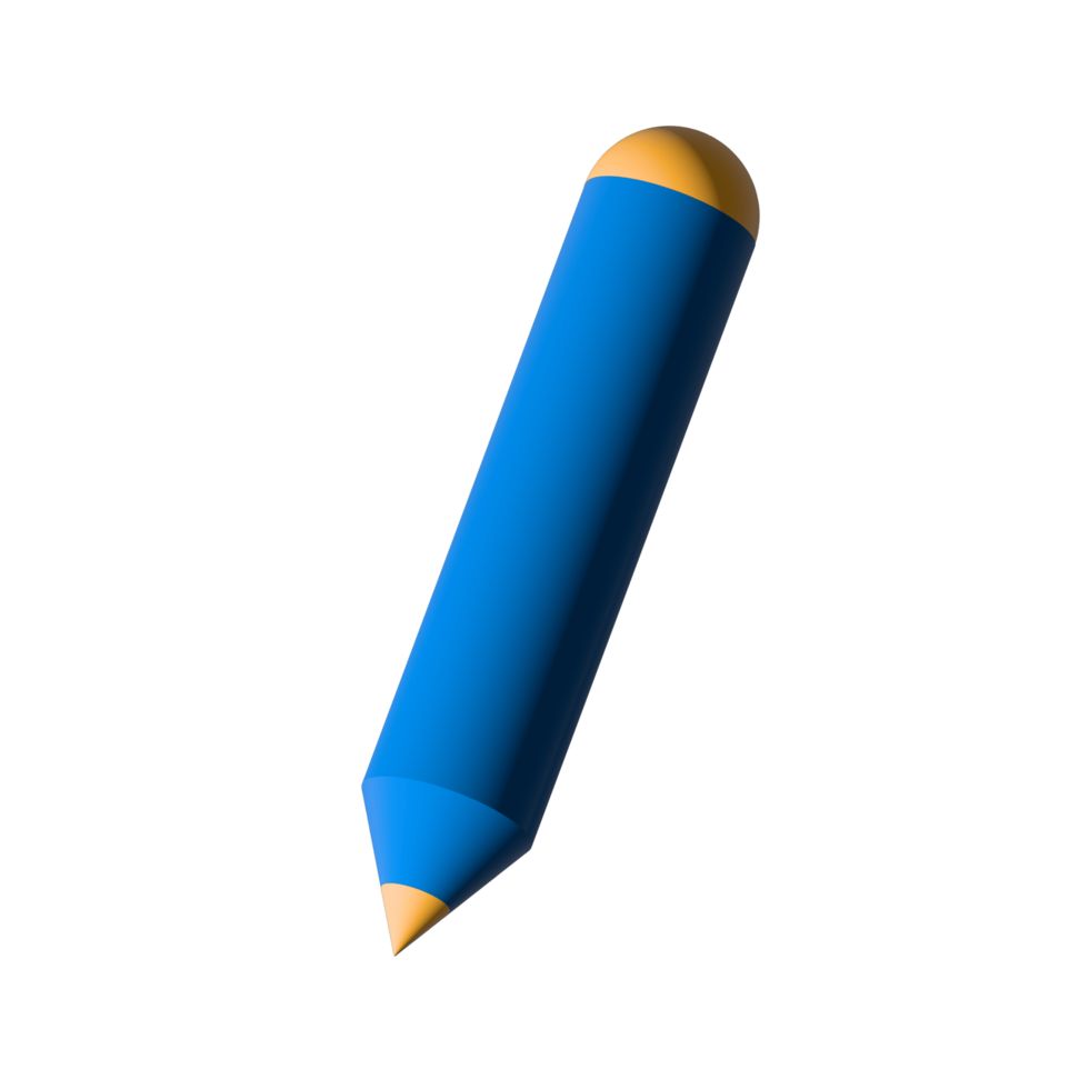 Bleistift 3D-Objekt Illustration Rendering-Symbol isoliert png